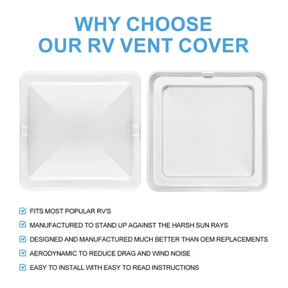 Universal RV Roof Vent Lid Replacement Impact-Resistant Import and Export 14 Inch Vent Cover for Trailer Motorhome Accesssories