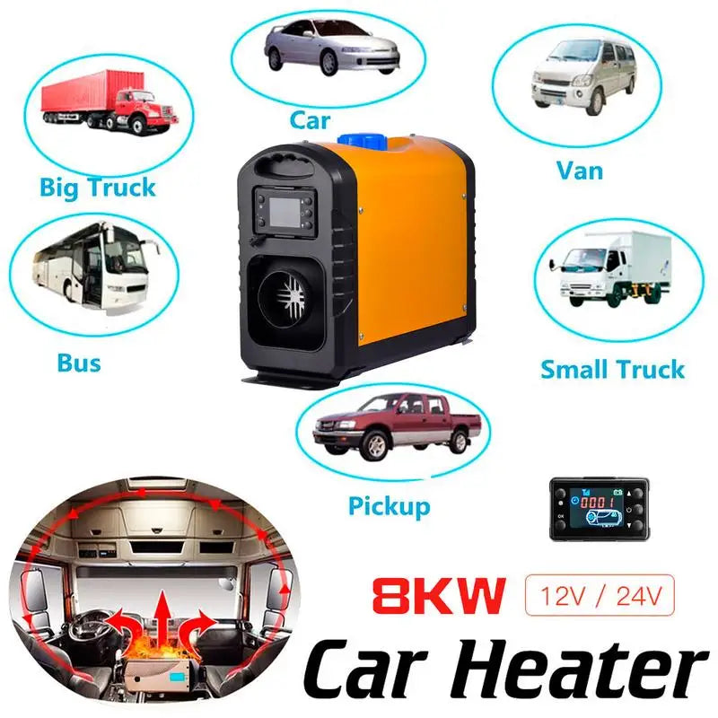 Auxiliary Air Parking Heater 8KW/2KW Remote Control Air Heating Diesel Car Heater With LCD Display For Camper Van Trucks Boats