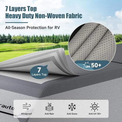 Truck Camper Cover, Anti-Tear 7 Layer Top RV   Fits 8-10FT Slide-in  , All Season Protection Motorhome RV