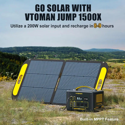 1500W Solar Generator with 110W Panels Included 828Wh Portable Power Station & 110W Portable Solar Panel LiFePO4 Battery Pack