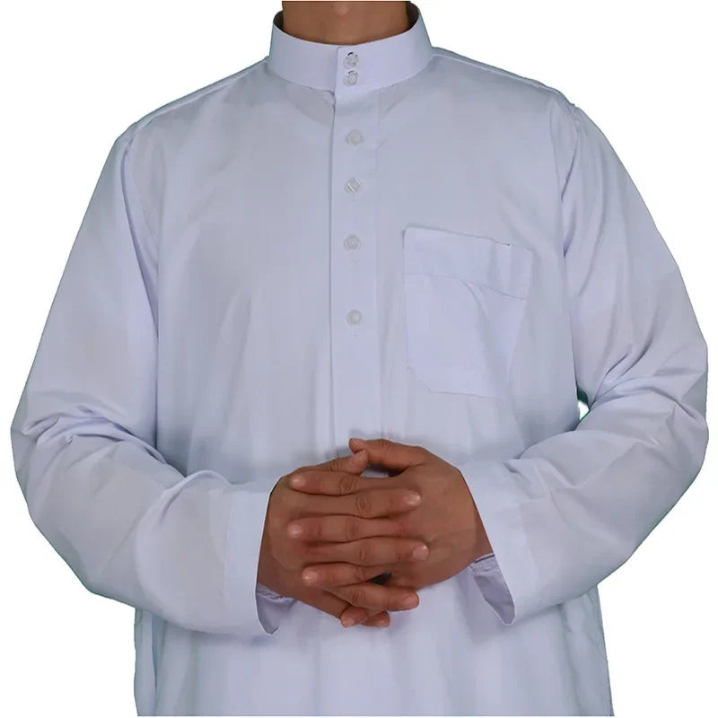 2025 Islamic Clothing Men Jubba Thobe Muslim Long Sleeve Loose Man Saudi Arabia Pakistan Kurta  Muslim Costumes Tunic Men Abaya