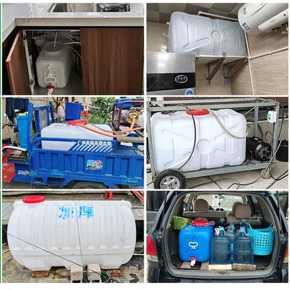 Vehicle Mounted Plastic WaterTank Solar Protection Thickened Food Grade Large Bucket Horizontal Water Storage Bucket Household