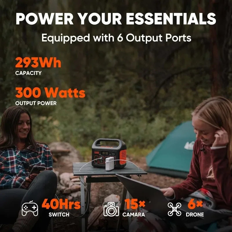 Portable Power Station Explorer 300 293Wh Backup Lithium Battery Solar Generator for Outdoors Camping Travel Hunting Blackout