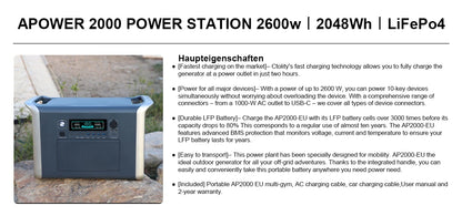 1800W Portable Power Station Bank 1000W 500W Solar Generator 220V Lifepo4 Battery Camping RV Portable Backup Energy Systems