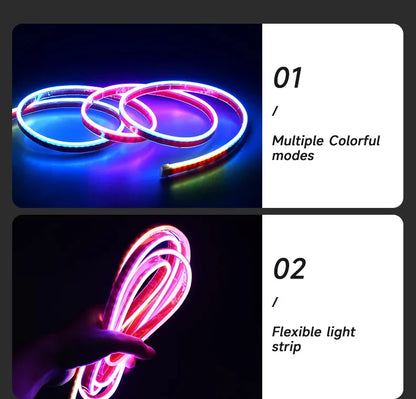 12V LED Car Hood Light RGB With Turn Signal DRL Multifunctional APP Control Neon Strip Daytime Running Light Car Decoration Lamp