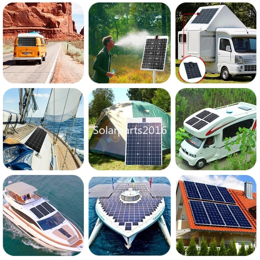 Semi- Flexible Solar Panel 150W 21.6V balcony photovoltaic PV 150 WATT CELL for home boat camper 12v /24V battery charger