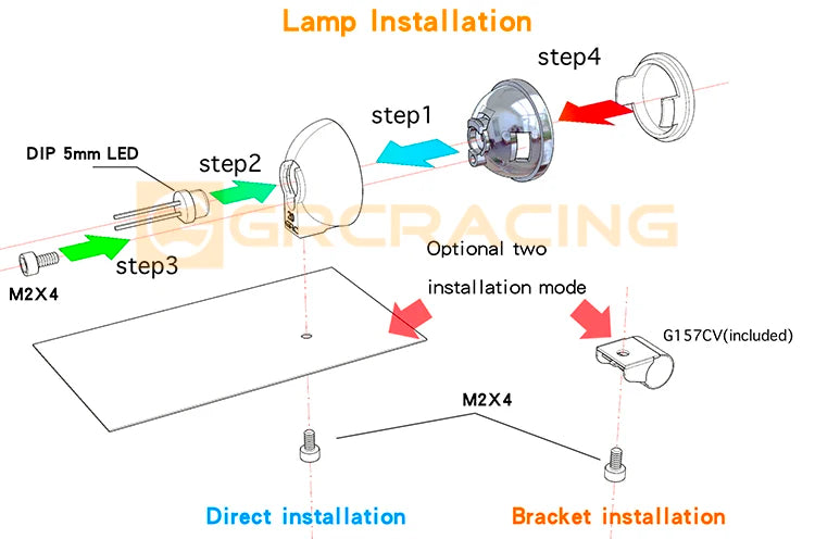 GRC RC Car 1/8 1/10 20mm Spotlight Vintage Round Remote Control Off-Road Searchlight Headlight for T4 SCX10 #G157KG/G157KA