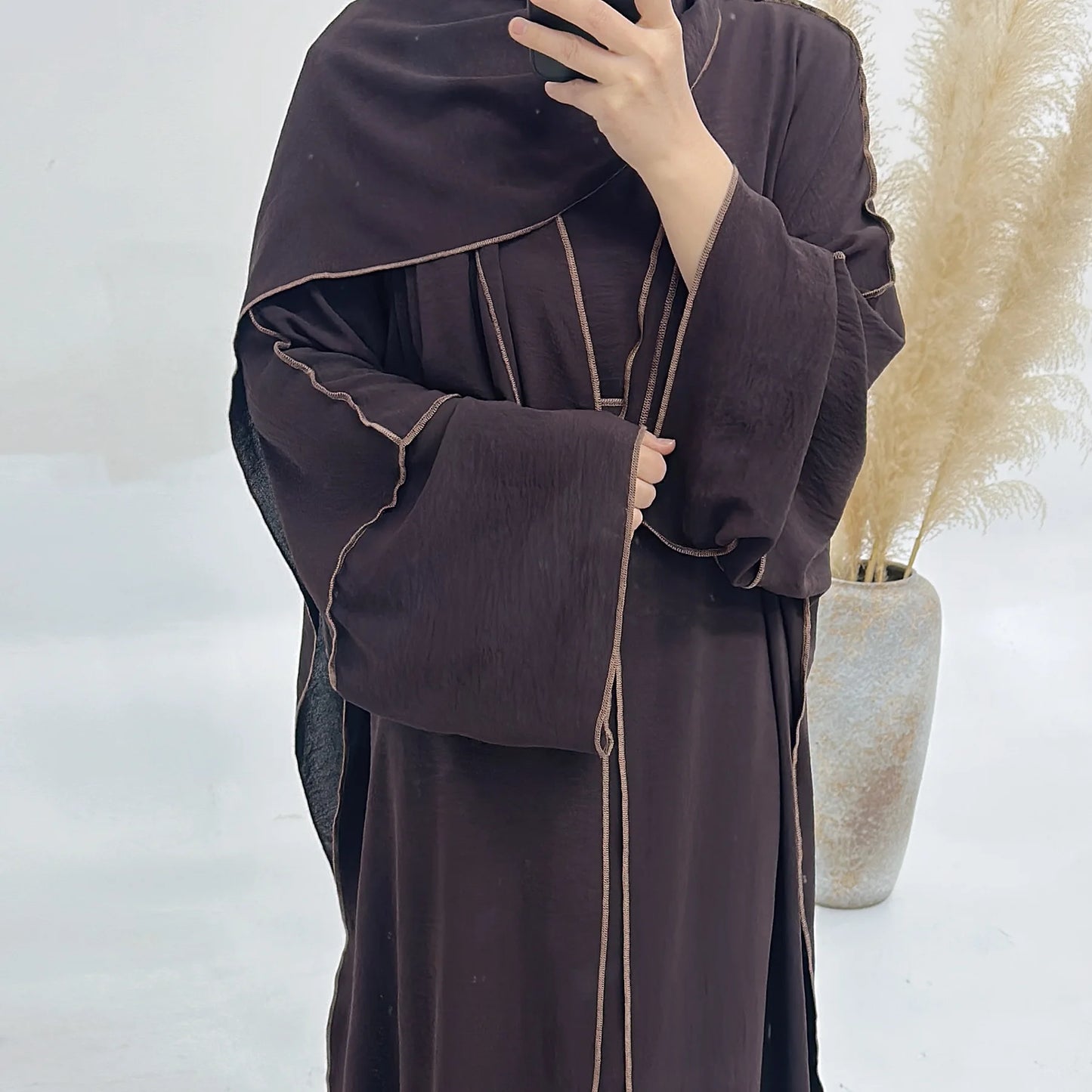 Turkey Dubai Abayas Muslim Set Cardigan Inner Lap and Turban Muslim Long Robes Three-piece Muslim Open Abayas for Women Dress