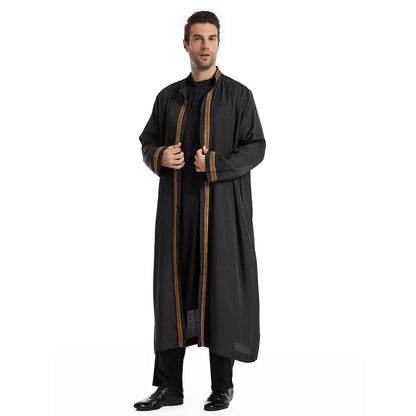 Eid Cardigan Muslim Men Jubba Thobe Mens Abaya Long Dress Islamic Ramadan Kimono Long Robe Saudi Arabic Musulman Caftan Dubai