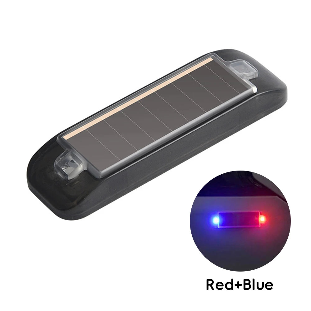 Mini LED Solar Power Car Warning Light Night Security Simulated Alarm Wireless Anti-Theft Caution Lamp Flashing Dummy Alarm Lamp