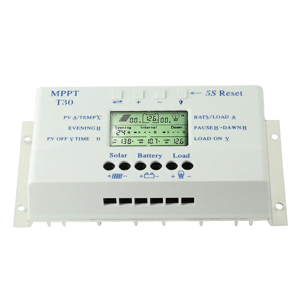 PowMr MPPT PWM 20A 30A 40A Solar Charge Controller 12V 24V Auto Solar Panel Regulator Solar Battery Charger Dual Timer