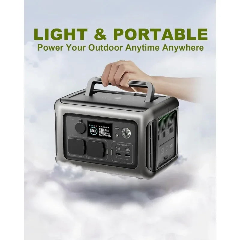 [Upgraded Version] ALLPOWERS R600 Super-Quiet Portable Power Station, 299Wh 600W LiFePO4 Battery Backup with UPS Function