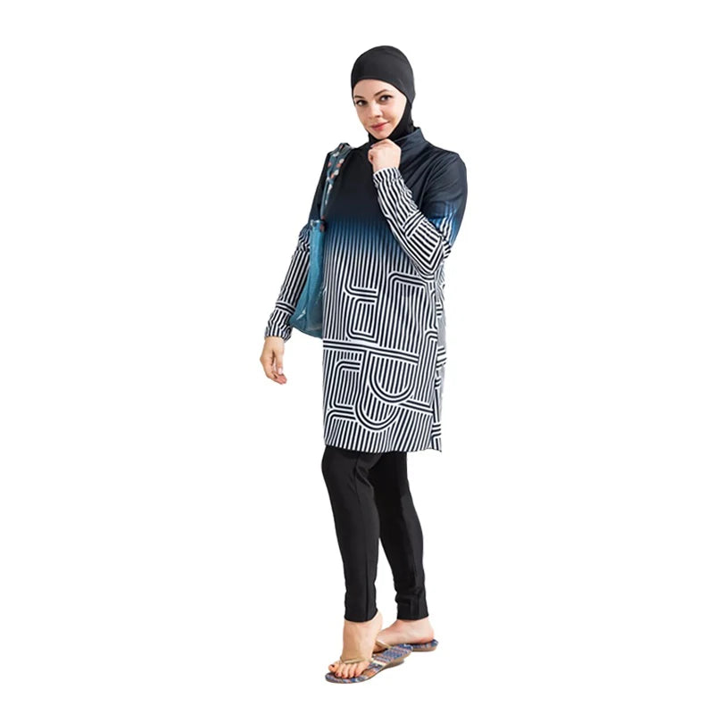 Muslim wimwear Women Hijab Swimsuit Modest  Swimming Suit Islamic Cover Ups Burkini Hijabs For Woman Long Sleeve Bathing Swim