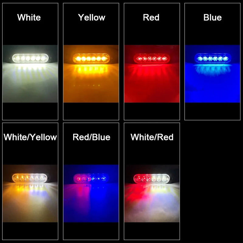 Flashing Grille Emergency 6LED Warn Police Lights For Car TRUCK Strobe Led Light 12V 24V