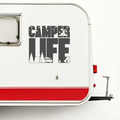 Camper Life Car Caravan Vans Stickers Auto Door Decor Vinyl Decals Die Cut Decoration Accessories