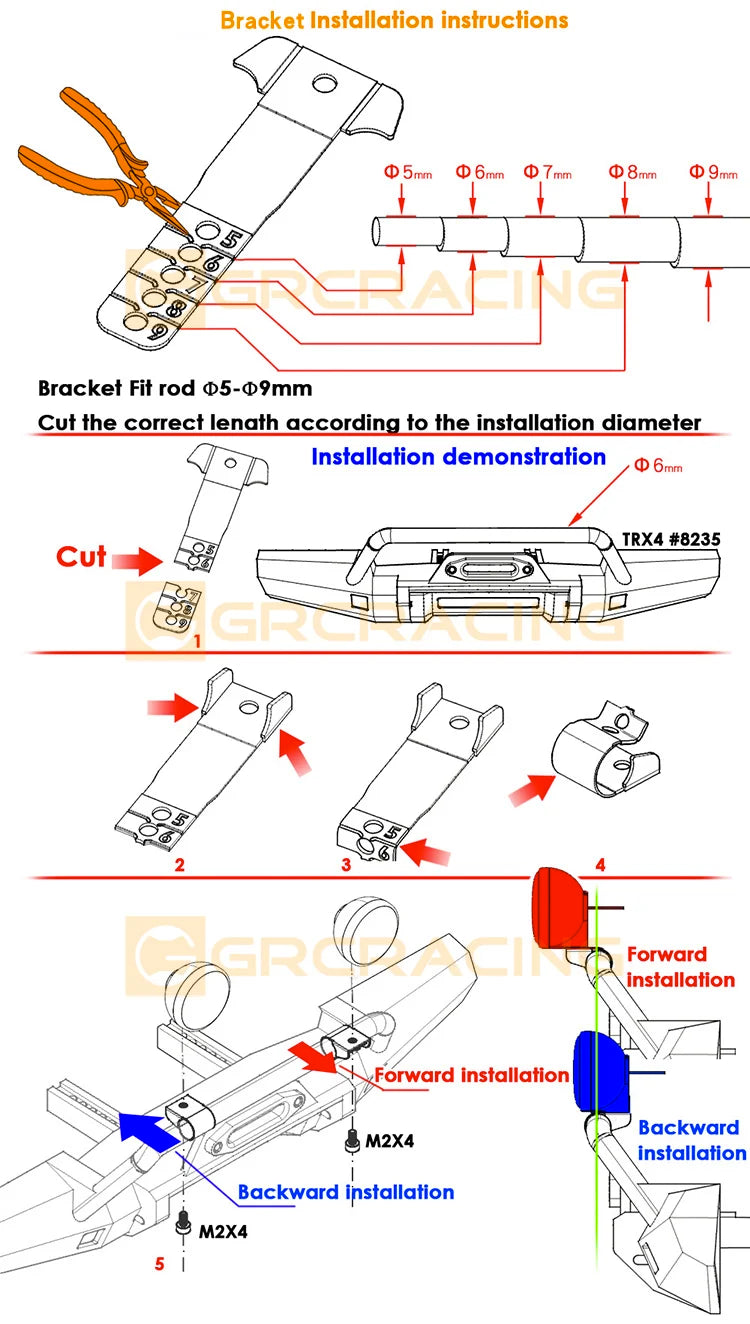 GRC RC Car 1/8 1/10 20mm Spotlight Vintage Round Remote Control Off-Road Searchlight Headlight for T4 SCX10 #G157KG/G157KA