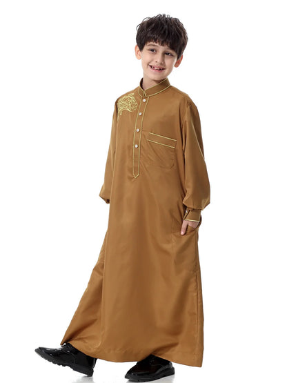 Eid Boy Children Abaya Dubai Kaftan Arabic Qatar Muslim Kids Robe Caftan Ramadan Long Dress Islamic Clothing Boy Jubba Thobe