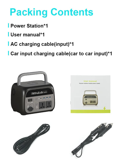 Ctolity 345Wh 500w Portable Power Station 220v Lifepo4 Battery Solar Generator 108000mAh Camping Equipment Wireless Charging