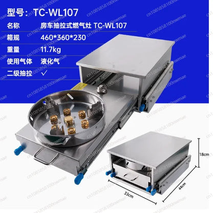 Pull Out Gas Hob Stove Burner Cooker With Intergrated Sink And Faucet For Boat Caravan Campervan Motorhome RV,Camper Accessories