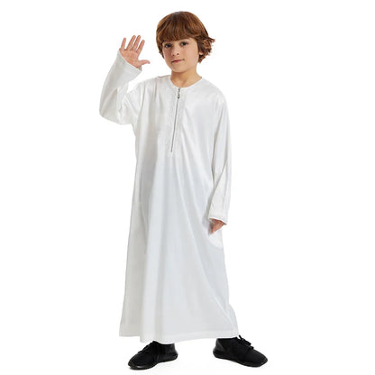 Teenage Ramadan Eid Muslim Robe Islamic Arab Children Long Sleeve Dress Jubba Thobe Abaya Dubai Boys Clothing Turkey Middle East