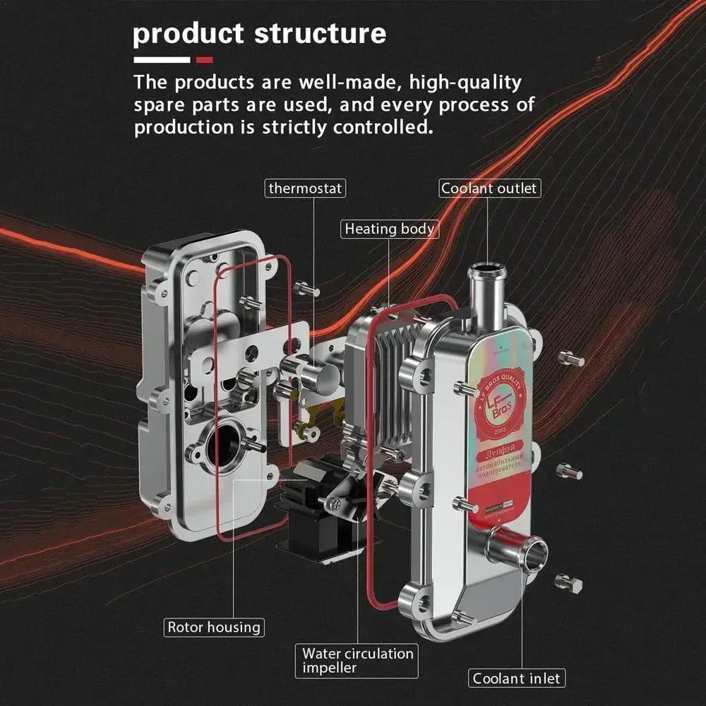 3000W 220V Car Engine Heater Diesel Auto Engine Antifreeze Preheater Truck Coolant Heater Parking Heater Car Heating Accessories