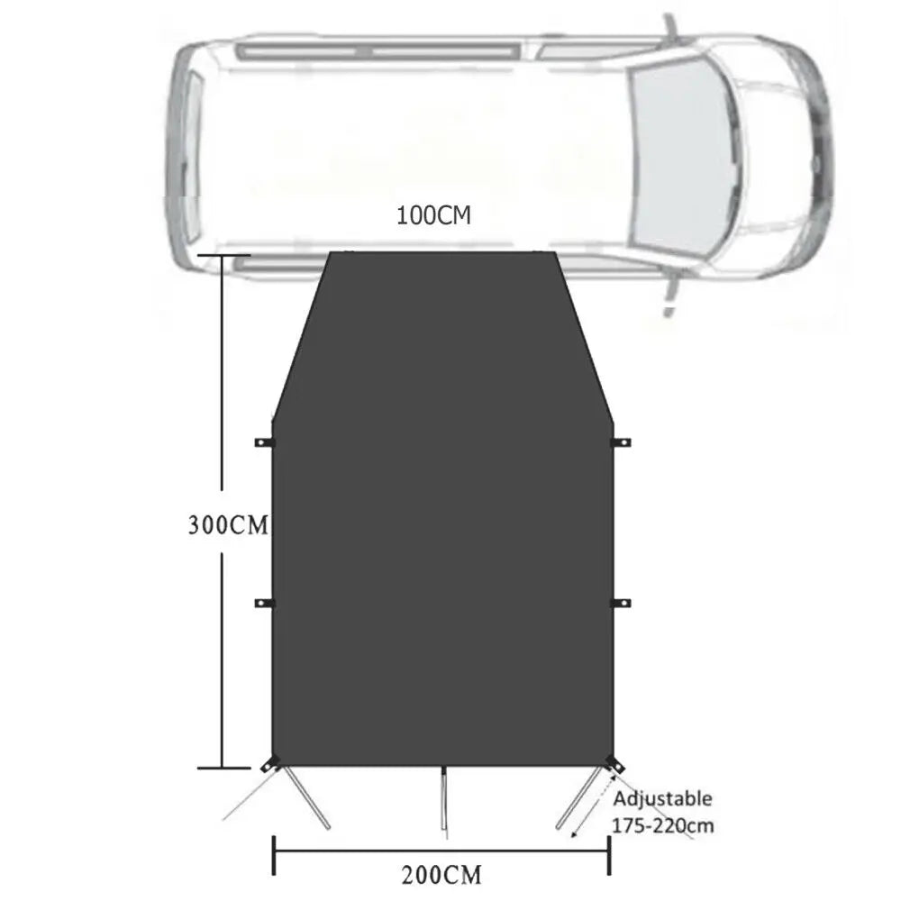 Outdoor Camping Awning Waterproof Tent Sunshade For Campervan Motorhome Suv Car Awning Side Pergola Car Tail Tent Canopy