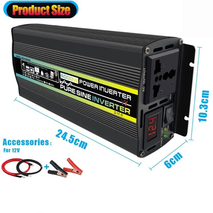 8000/6000/4000/3000W Pure Sine Wave Inverter Car Outdoor Power Outage 12/24/48/60V TO 220V 110V Power Inverter Charger Adapter