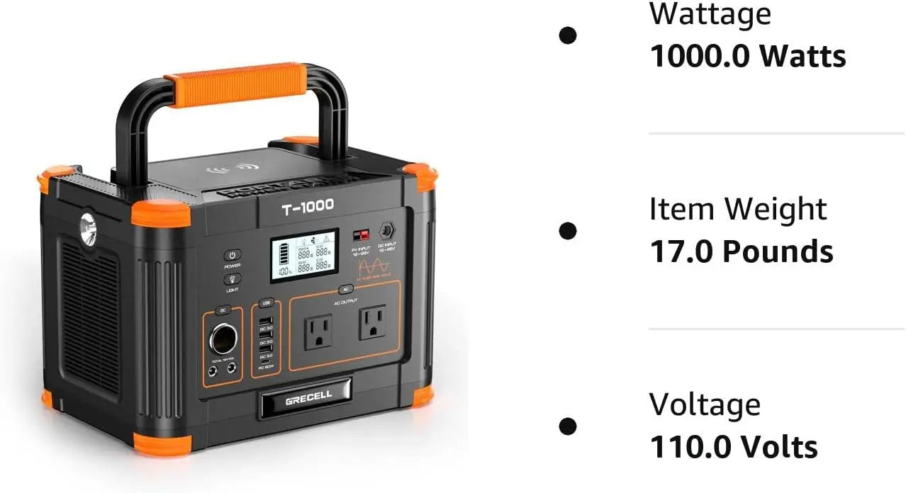 Portable Power Station Solar Powered Generator with  AC Outlet PD Fast Charging Backup Lithium Battery