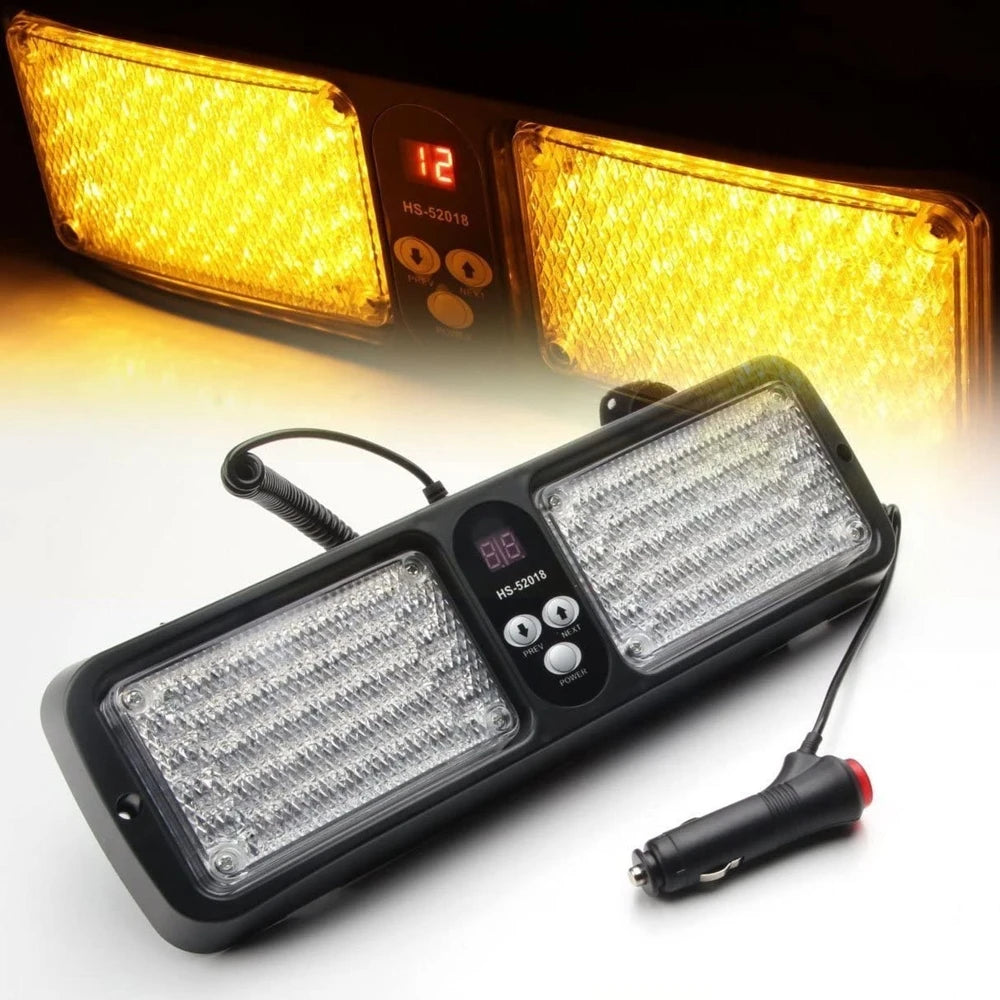 Red Blue LED Car Visor Strobe Flashing Light Interior Windshield Sunshield Emergency Warning Lights for Police Firefighter 12V