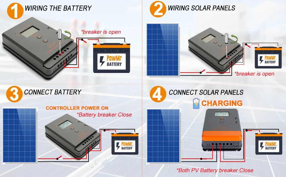 MPPT Solar Charge Controller 20A 30A 40A 12V 24V Auto LCD Display Solar Regulator Fit for AGM Gel Flooded and Lithium Batteries