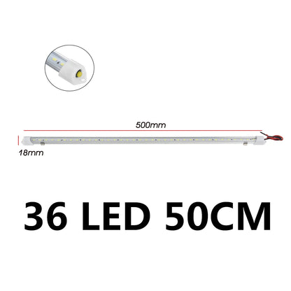 1/2/4pcs 50CM 12V 36 LED Car Interior Light Bar Bright White Light Tube with Switch for RV Camper Boat Van Lorry Truck Caravan