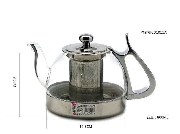 Heat Resistant Glass Teapot Electromagnetic Furnace Multifunctional Teaports Induction Cooker Kettle