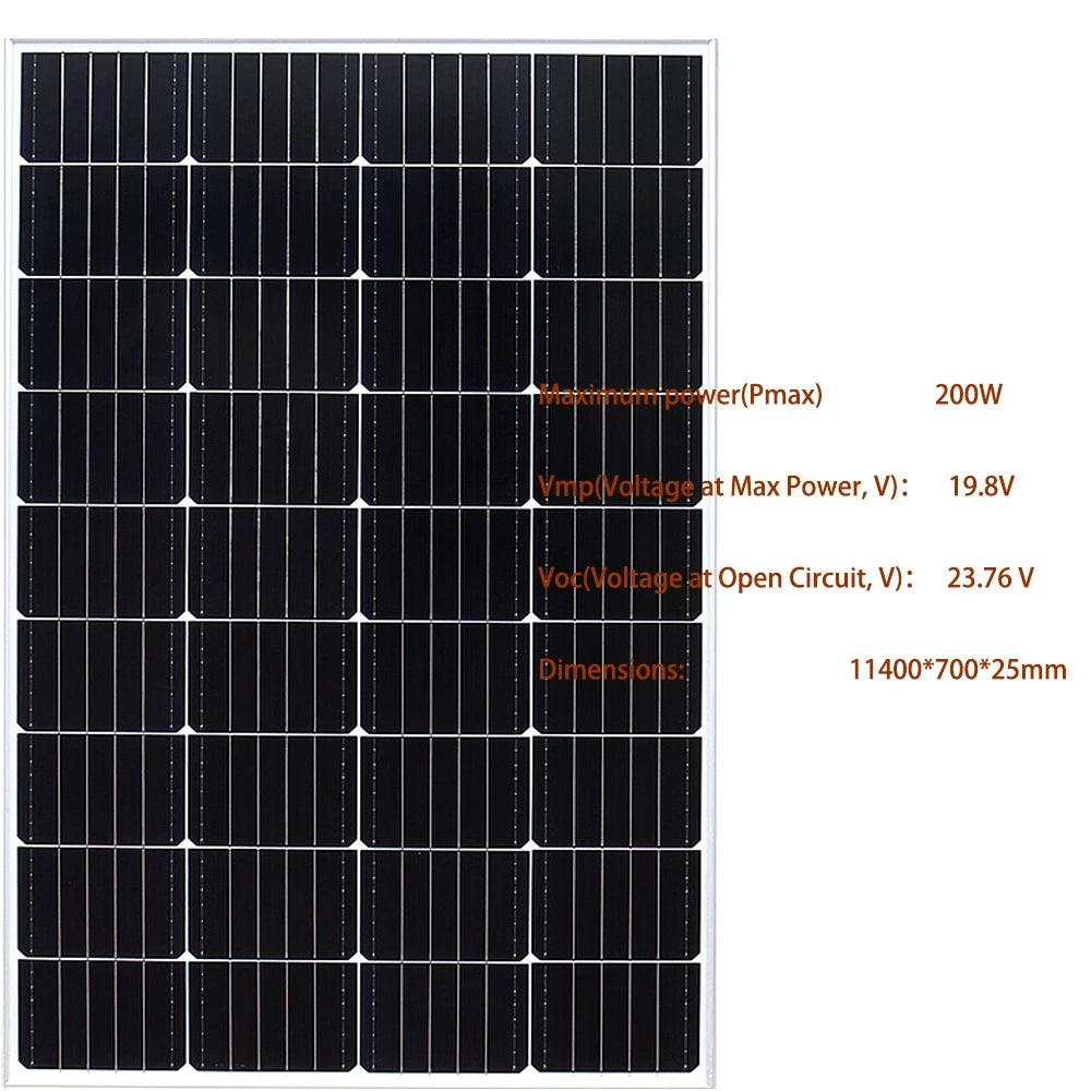 XINPUGUANG Rigid Glass Solar Panel Monocrystalline 10W 25W 50W 100W 200w Power Generation PV Panel charge  paneles solares