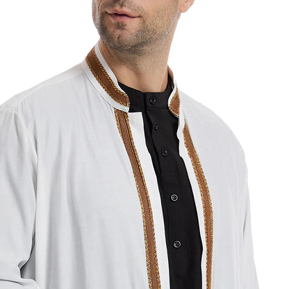 Eid Cardigan Muslim Men Jubba Thobe Mens Abaya Long Dress Islamic Ramadan Kimono Long Robe Saudi Arabic Musulman Caftan Dubai