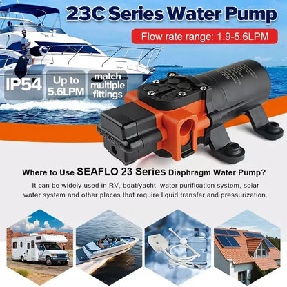 SEAFLO Diaphragm Pump DC Marine Pump 12V Water Pump 23C Series Automatic Fresh Water Pump For RV Boat Yacht