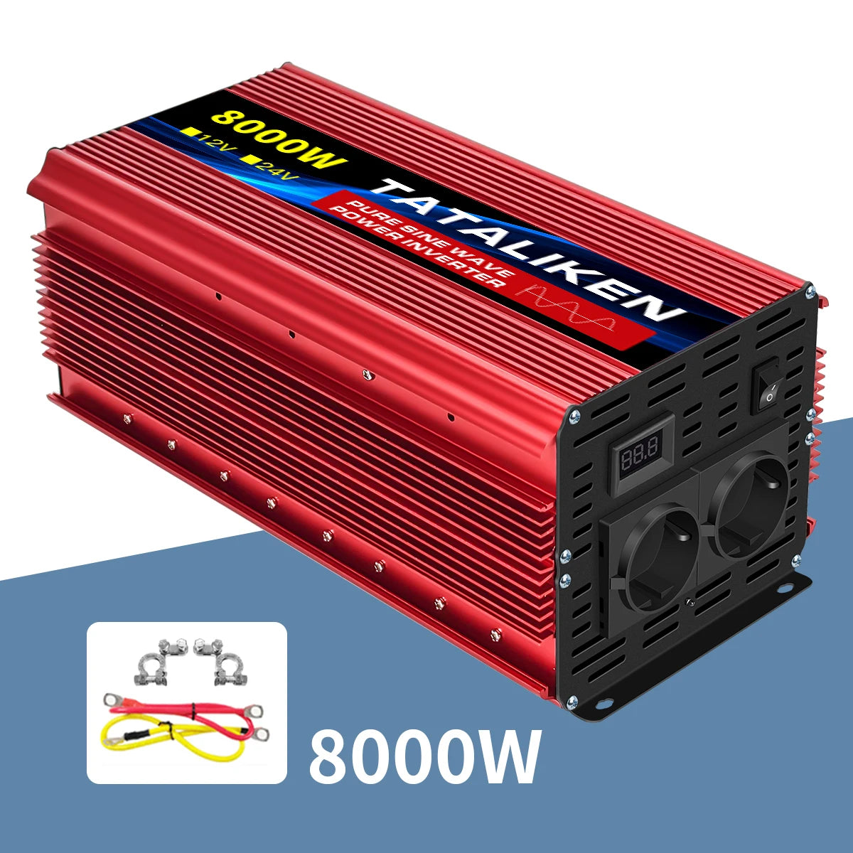 pure sine wave power inverter 12V to 220V 50HZ 2500W 3500W 4500W 5000W 6000W DC to AC voltage converter  power supply EU Socket