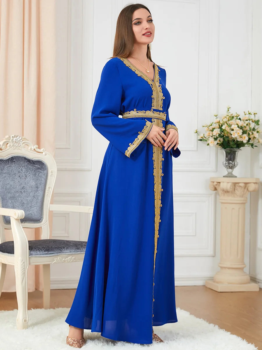 Arab Morocco Muslim Dress Abaya Women embroidery maxi Abayas Dubai Turkey Islam Kaftan Longue Musulmane Vestidos Largos 2022