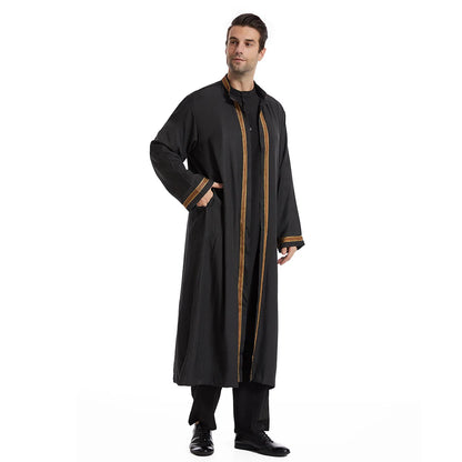 Eid Cardigan Muslim Men Jubba Thobe Mens Abaya Long Dress Islamic Ramadan Kimono Long Robe Saudi Arabic Musulman Caftan Dubai