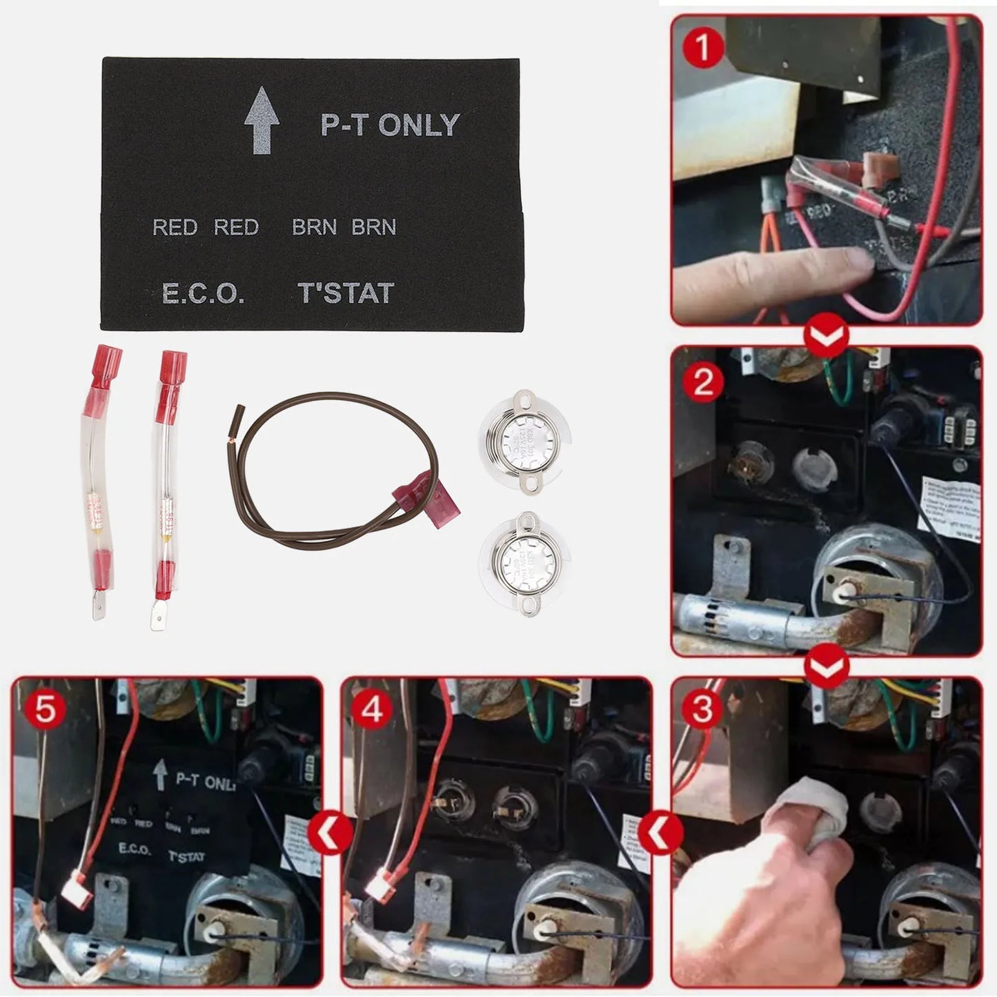 RV Water Heater Thermal Cutoff with ECO Thermostat Assembly Kit for Atwood Water Heater 91447 93866 RV Accessories