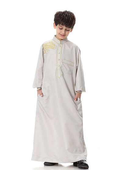 Eid Boy Children Abaya Dubai Kaftan Arabic Qatar Muslim Kids Robe Caftan Ramadan Long Dress Islamic Clothing Boy Jubba Thobe