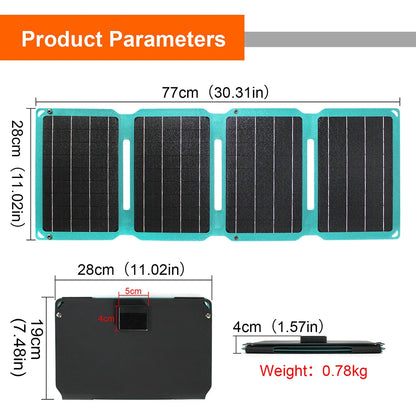 Upgraded 28W 21W 14W Portable Solar Panel Charger Double USB 5V 18V DC Camping Foldable Solar Panel For Phone Charge Power Bank