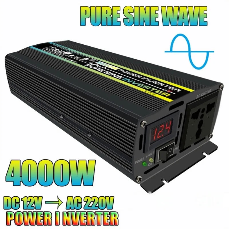 8000/6000/4000/3000W Pure Sine Wave Inverter Car Outdoor Power Outage 12/24/48/60V TO 220V 110V Power Inverter Charger Adapter