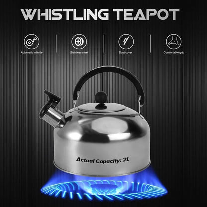 Stainless Steel for Home Office Restaurant Ergonomic Handle Teapot for Trips Stove Gas Water Kettle Whistling Kettle Teakettle