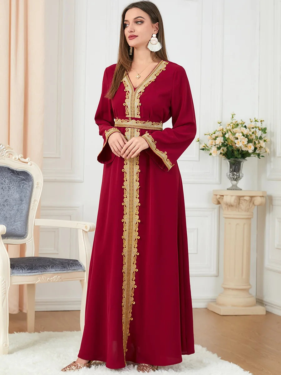 Arab Morocco Muslim Dress Abaya Women embroidery maxi Abayas Dubai Turkey Islam Kaftan Longue Musulmane Vestidos Largos 2022