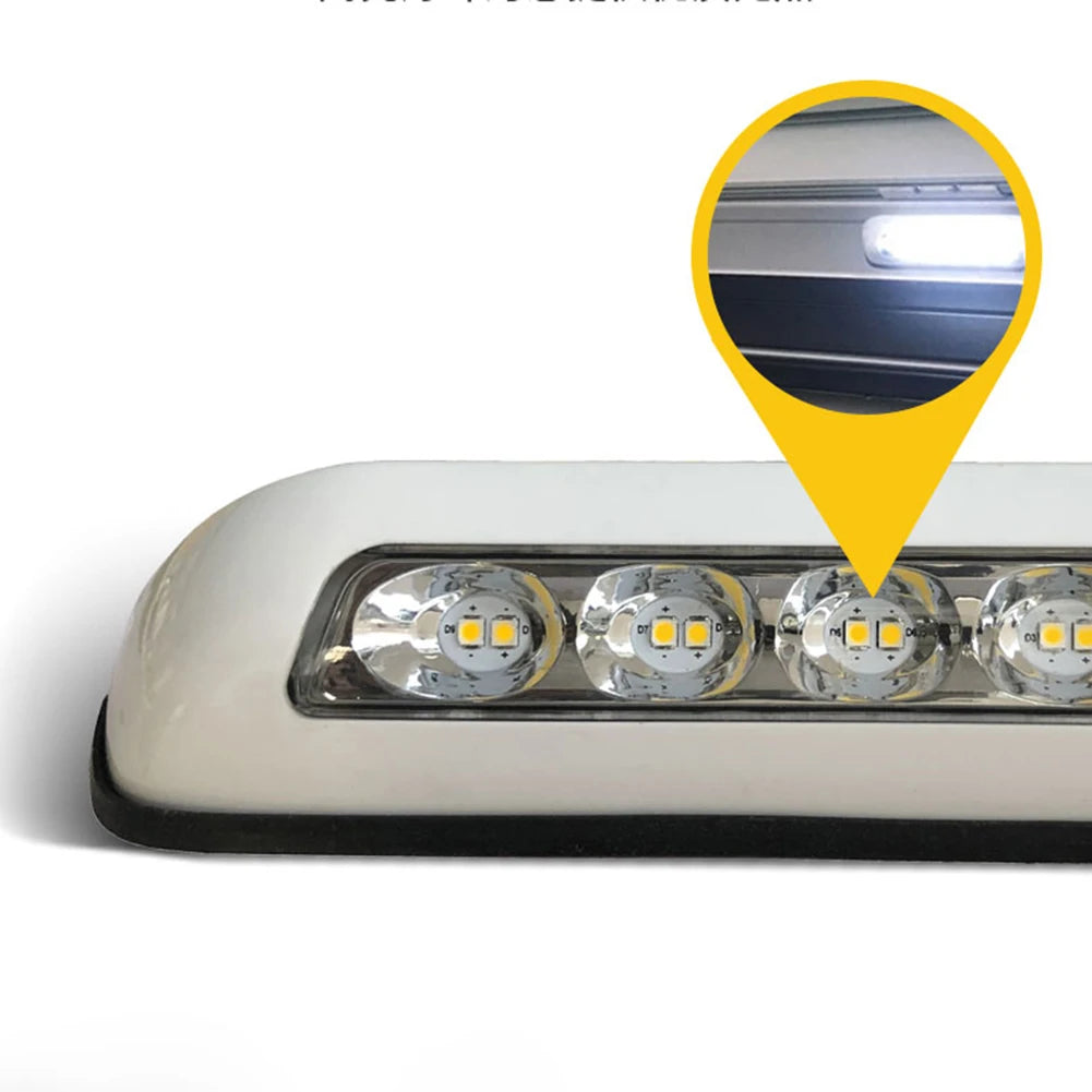 12V RV LED Awning Porch Light 6000K White Super Bright RV LED Light Exterior LED Lamp Beads RV Outdoor Lamp Bar Waterproof