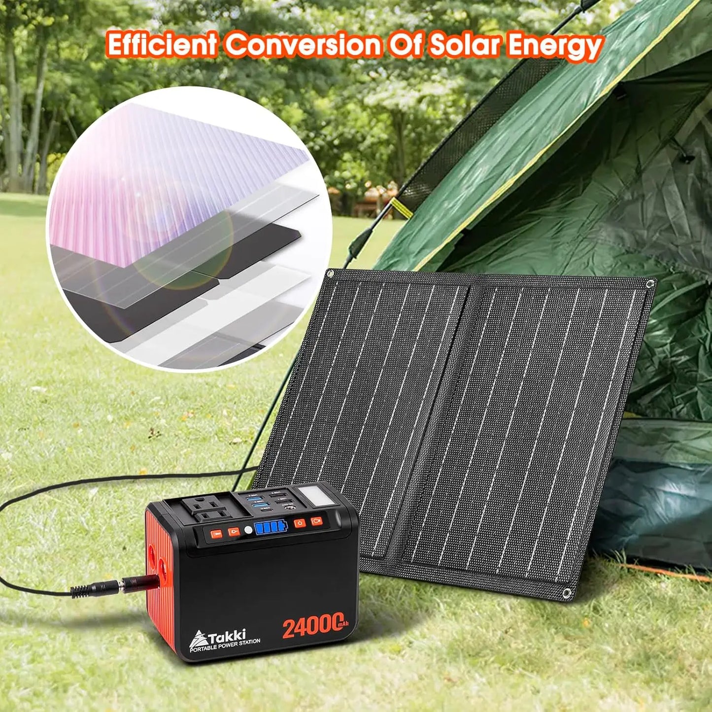 Solar Generator Camping Portable Power Station with Solar Panels Included Peak Solar Charger Power Bank AC DC USB Ports