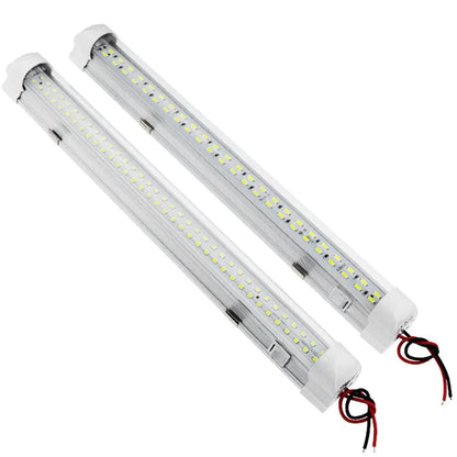 Car Interior Light Strip Bar 12V 72 LED White Light Tube with ON/OFF Switch for Van Lorry Truck RV Caravan Indoor Ceiling Light