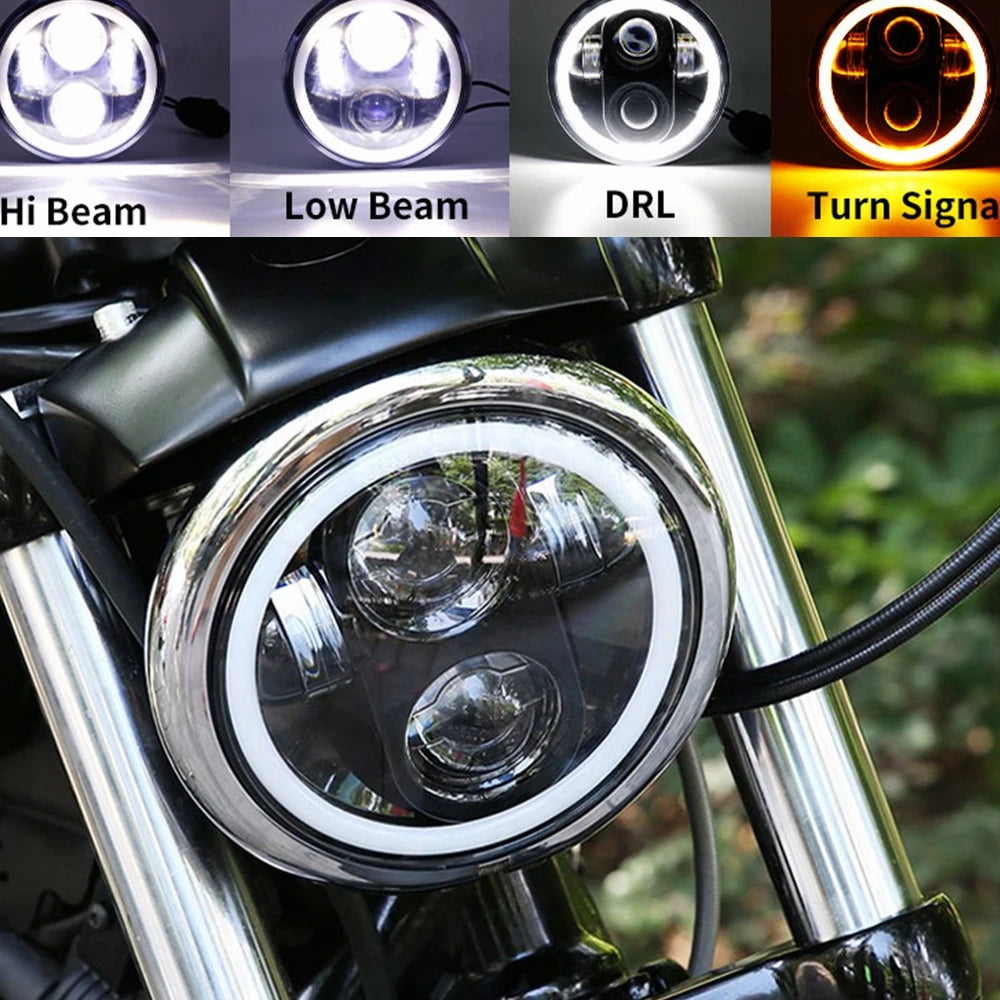 5.75" inch Led motorcycle headlight projector Lens Faro Moto For Led 5 3/4 Headlight Round Headlamp motorcycle