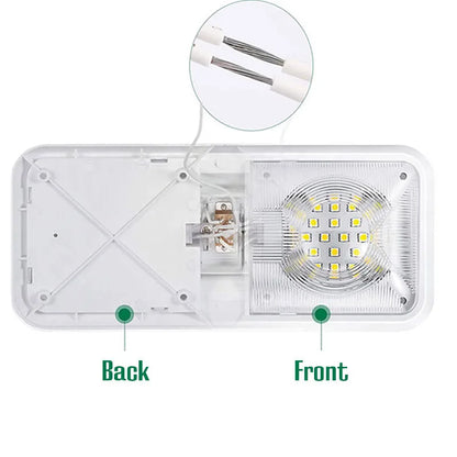 LED RV Lights 12V/24V Light Interior Double Dome Light for Truck Boat Light Adjustable Camper Trailer Caravan Accessories 48LED