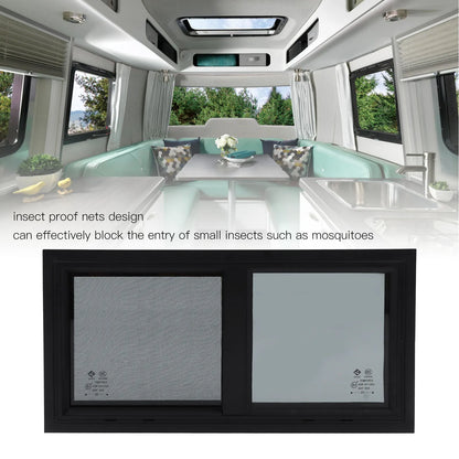 RV Window Insect Horizontal Vertical Slid with Privacy Screen Insect Nets for 550x260mm Window Size Campervan Accessories